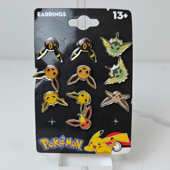 Pokémon Eeveelution Earrings 4 pair plus 2 singles - Picture 1 of 4